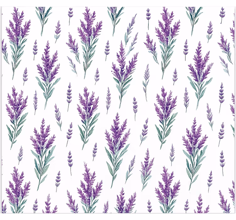 Cortina roller cocina ramitas de lavanda en acuarela - TenVinilo