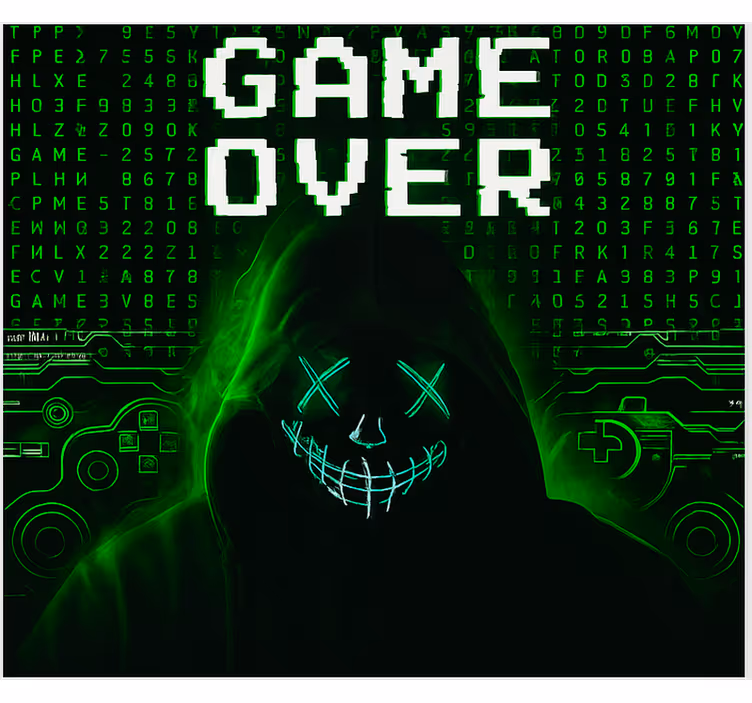 Cortina roller geek game over hackeado y enmascarado - TenVinilo
