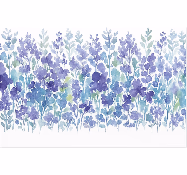Cortina roller comedor campo floral de lavanda - TenVinilo
