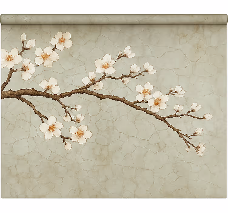 Cortina roller comedor árbol japonés en flor - TenVinilo