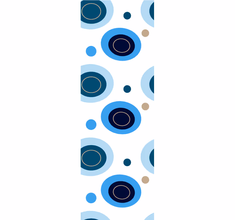 Cortina roller despacho patrón de flores con puntos azules - TenVinilo