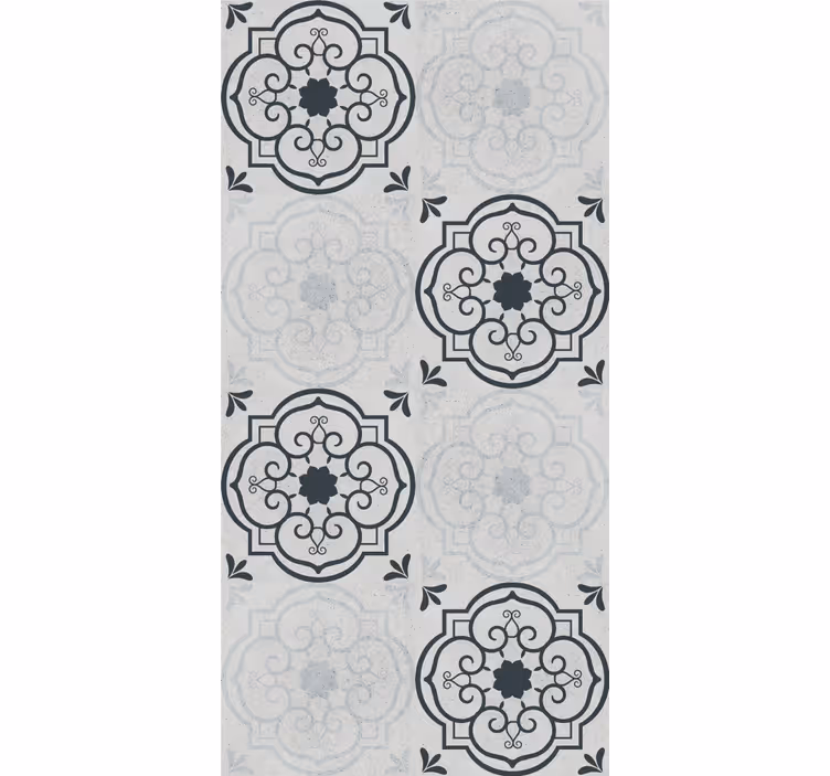 Cortina roller cocina azulejos grises elegantes - TenVinilo