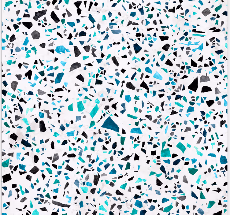 Cortina roller cocina motivo terrazzo azul - TenVinilo