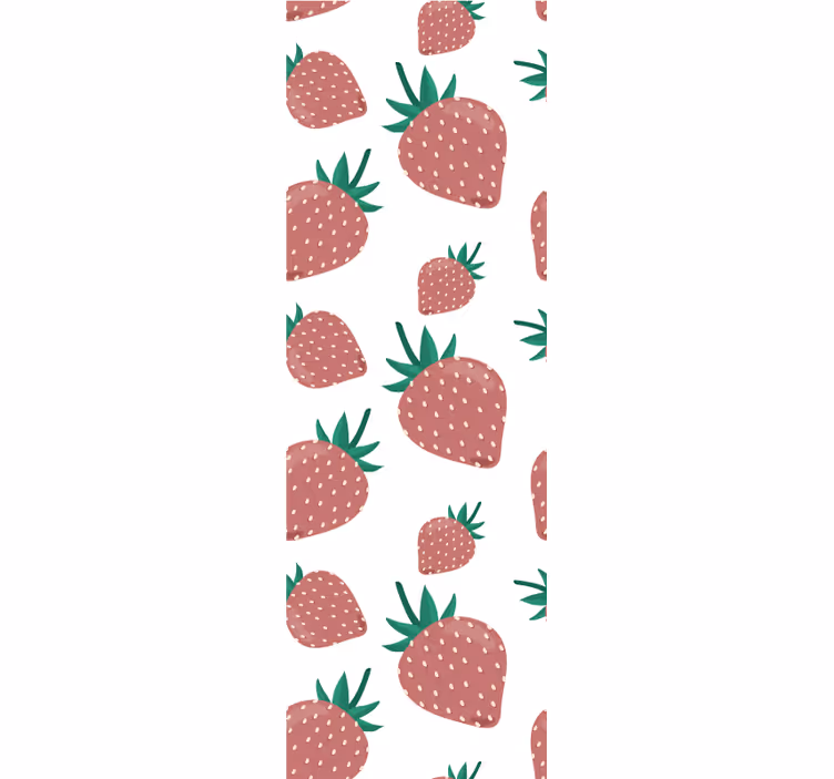 Cortina roller cocina estampado de fresas - TenVinilo