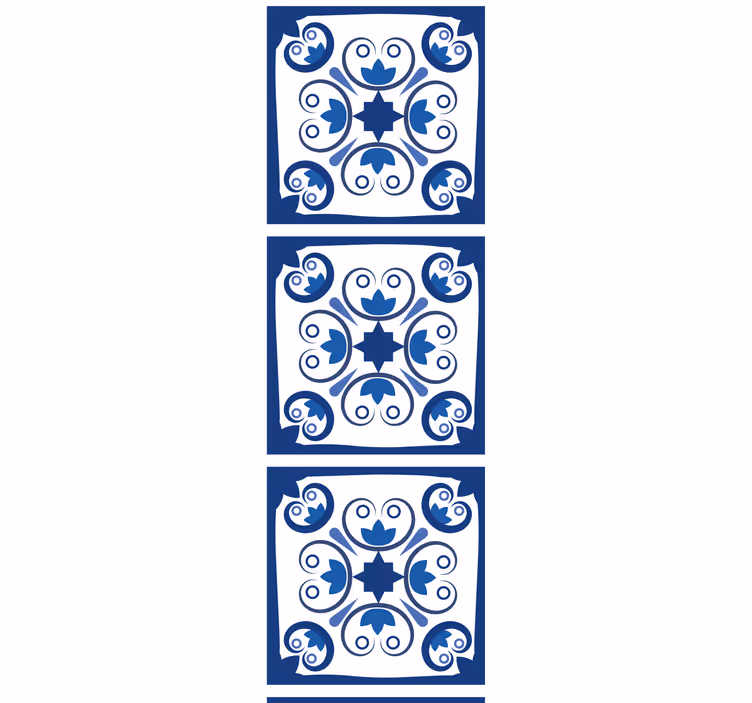 Cortina roller cocina azulejo portugués azul típico - TenVinilo