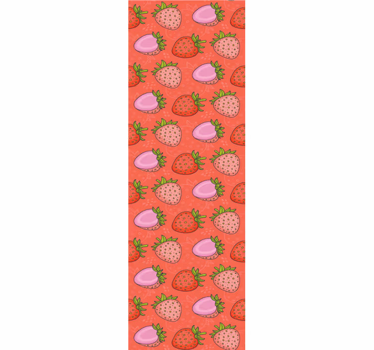 Cortina roller cocina fresas rojas y rosas - TenVinilo