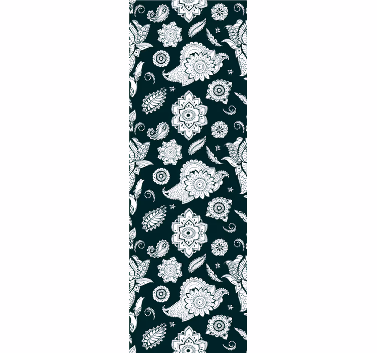 Cortina roller cocina estampado paisley indio - TenVinilo