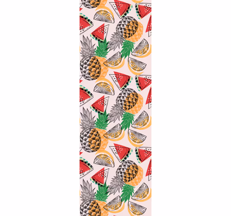 Cortina roller cocina estampado de piña verano - TenVinilo
