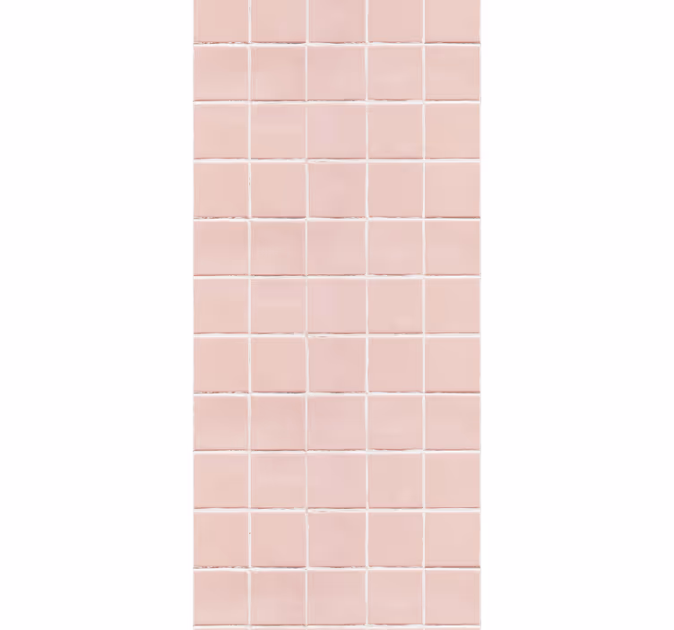 Cortina roller cocina azulejos rosa claro simple - TenVinilo