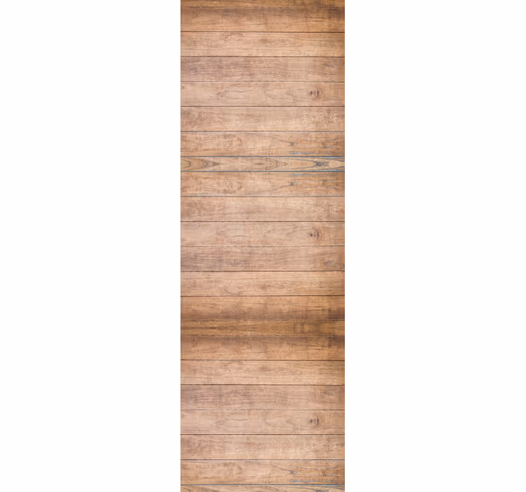 Cortina roller comedor madera rústica horizontal - TenVinilo