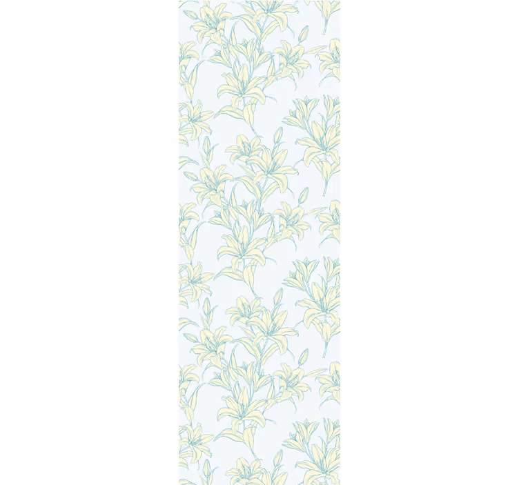 Cortina roller comedor estampado floral vintage lirios - TenVinilo