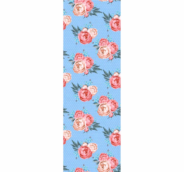 Cortina roller comedor shabby chic con lunares - TenVinilo
