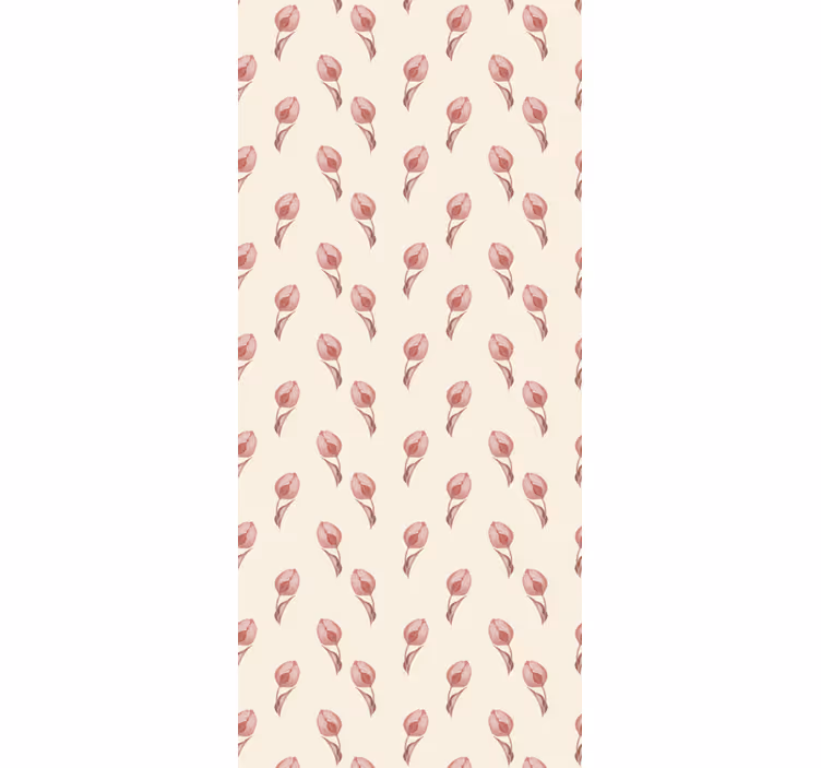 Cortina roller comedor estampado de tulipanes rosas - TenVinilo
