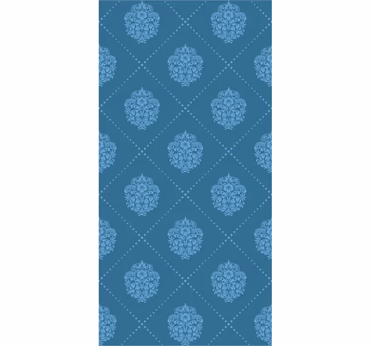 Cortina roller comedor patrón diamante floral - TenVinilo