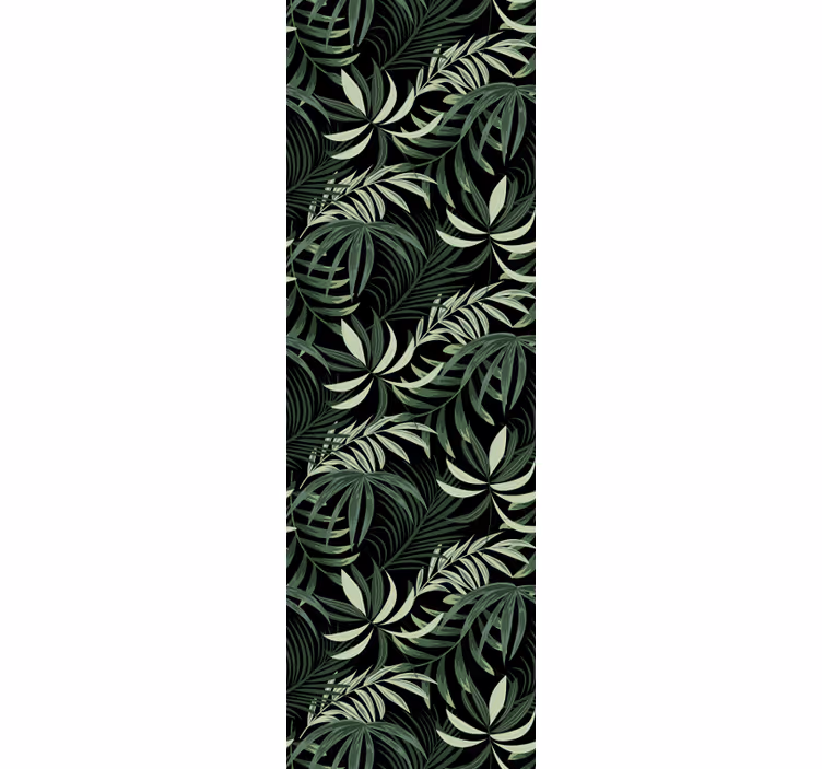 Cortina roller comedor hojas tropicales verdes - TenVinilo