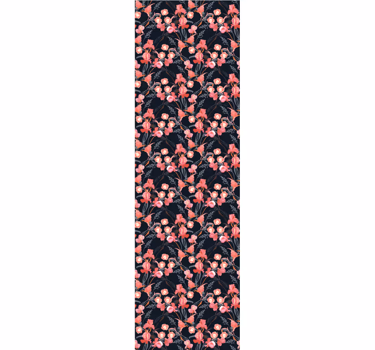 Cortina roller comedor flores rosas frágiles en ramas - TenVinilo