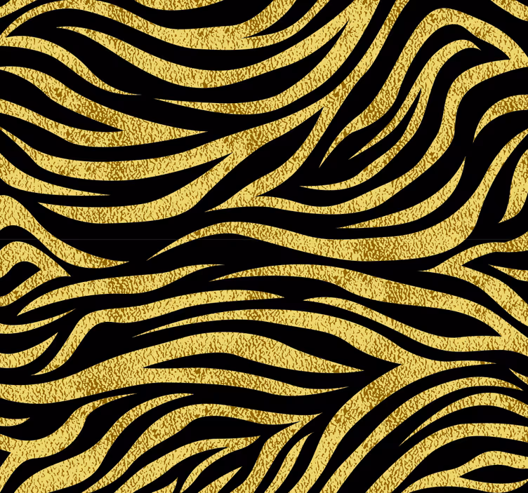 Cortina roller comedor patrón cebra dorado - TenVinilo