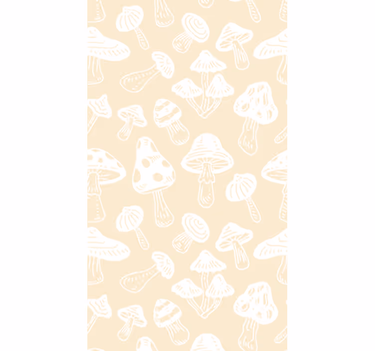 Cortina roller comedor diseños de champiñones beige - TenVinilo
