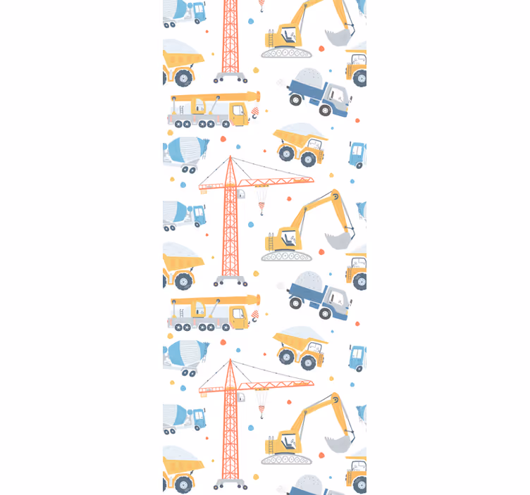 Cortina roller infantil motivos de construcción - TenVinilo