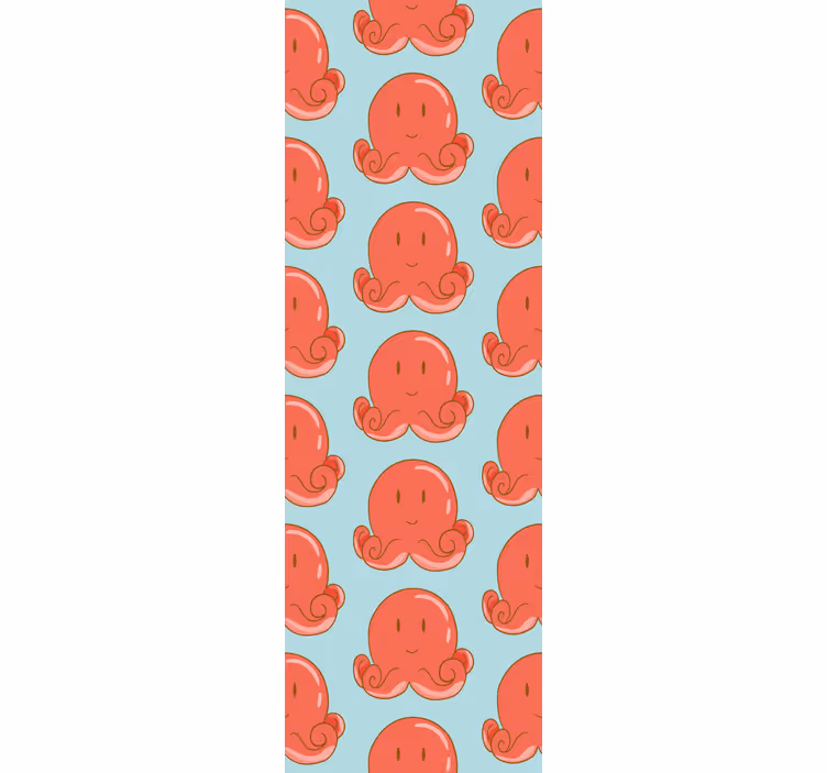 Cortina roller infantil patrón pulpo rojo - TenVinilo