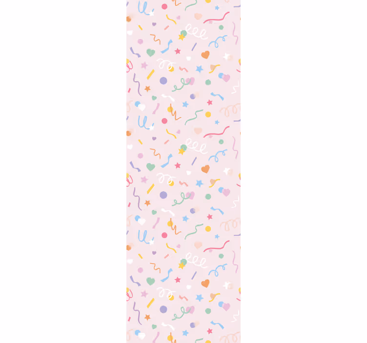 Cortina roller infantil diseño con confeti pastel - TenVinilo