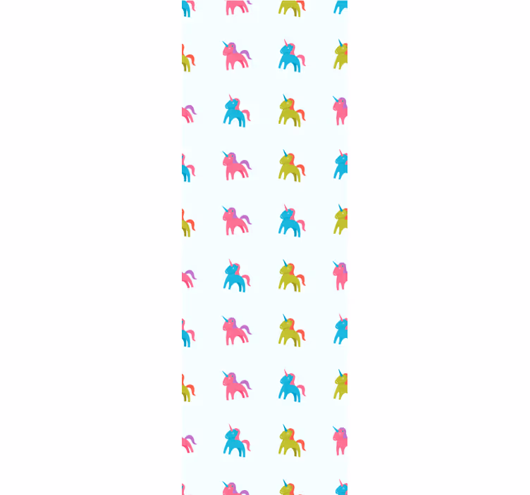 Cortina roller infantil unicornios sobre fondo azul - TenVinilo