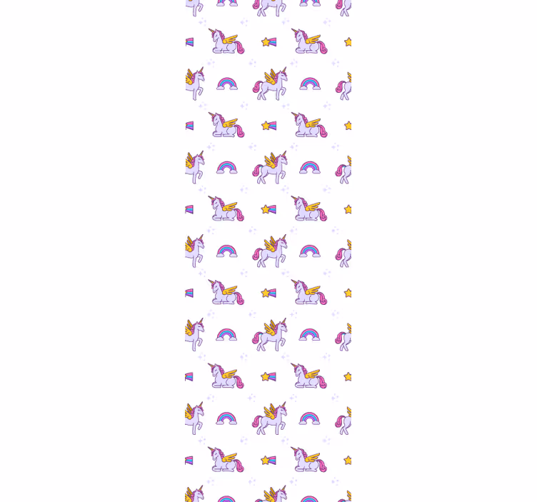 Cortina roller infantil unicornios pastel con alas - TenVinilo