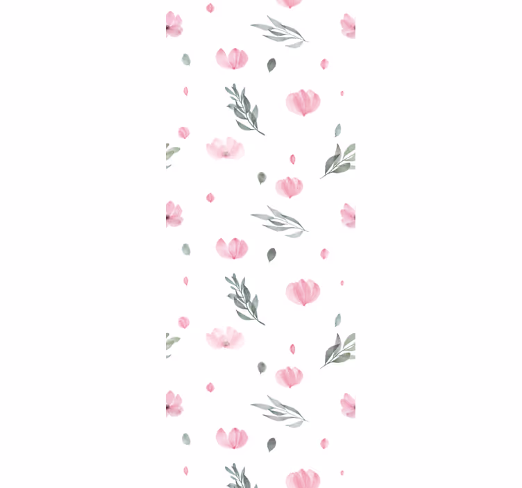 Cortina roller infantil flores pequeñas minimalistas rosas - TenVinilo