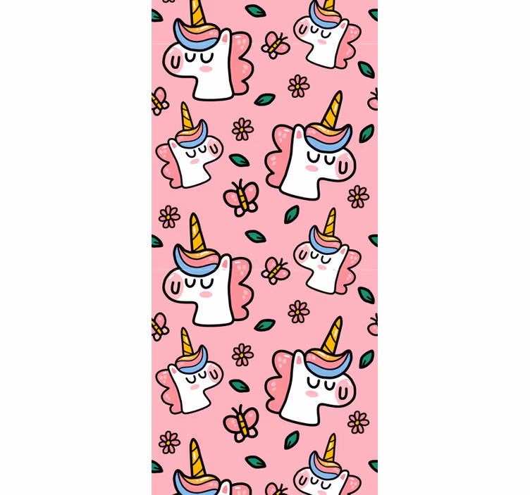 Cortina roller infantil unicornio con flores bonitas - TenVinilo