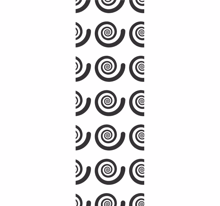 Cortina roller infantil espiral retro en blanco y negro - TenVinilo