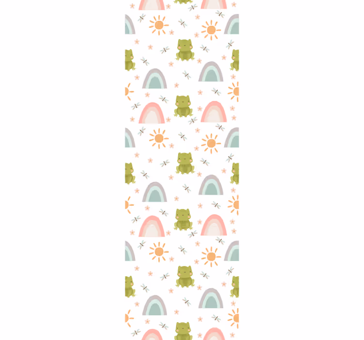 Cortina roller infantil diseño de rana tropical - TenVinilo