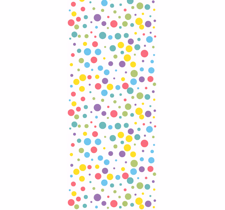 Cortina roller infantil con estampado de lunares coloridos - TenVinilo