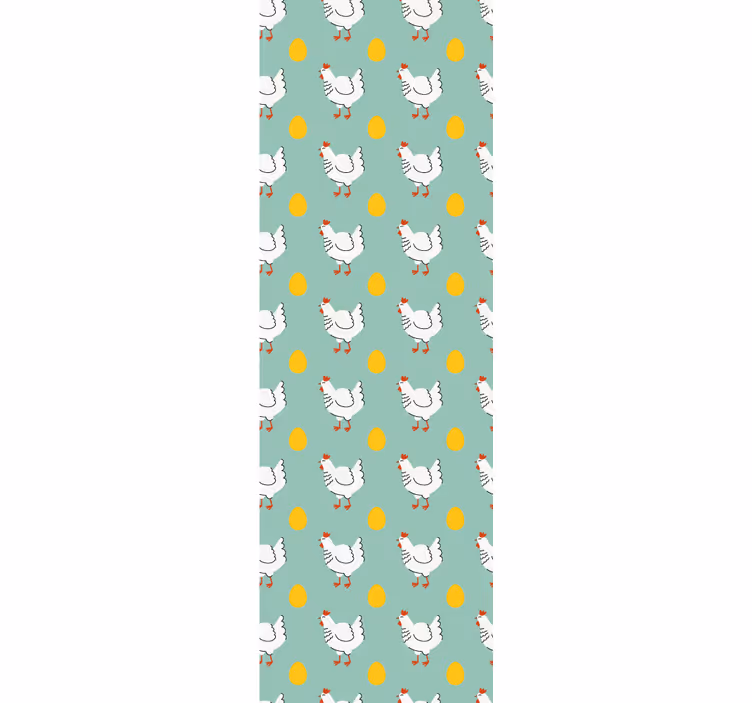 Cortina roller infantil pollito blanco fondo azul - TenVinilo