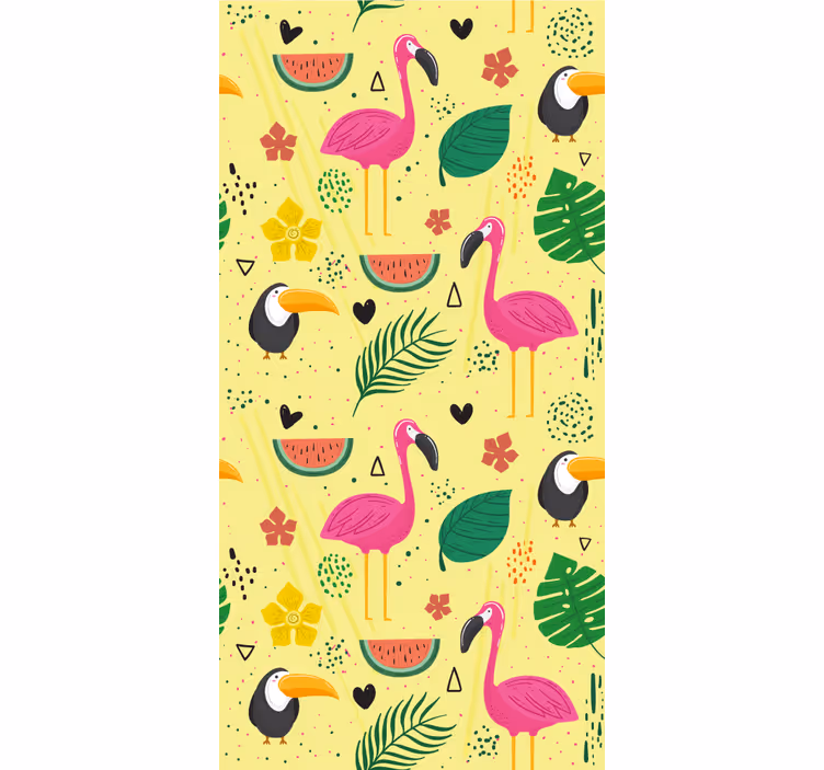 Cortina roller infantil animales adorables con plantas - TenVinilo