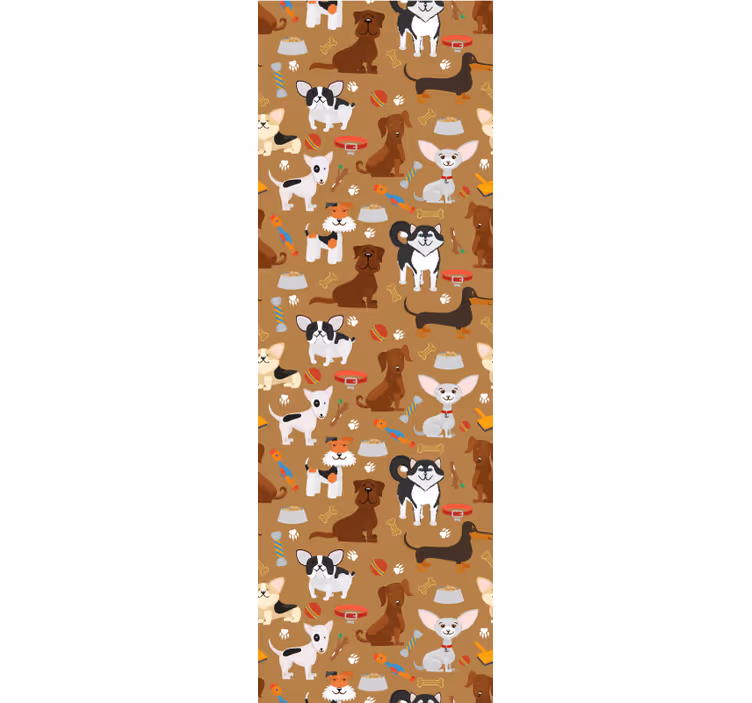 Cortina roller infantil estampado de perritos adorables - TenVinilo