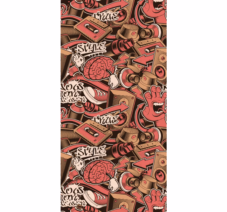 Cortina roller juvenil graffiti en rojo - TenVinilo