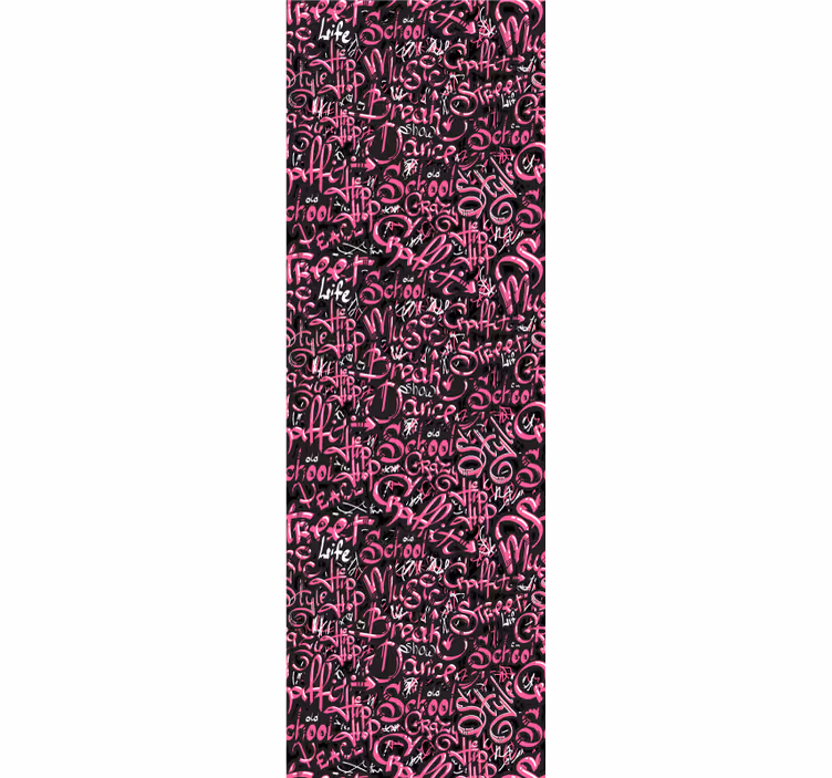 Cortina roller juvenil grafiti en rosa y negro - TenVinilo
