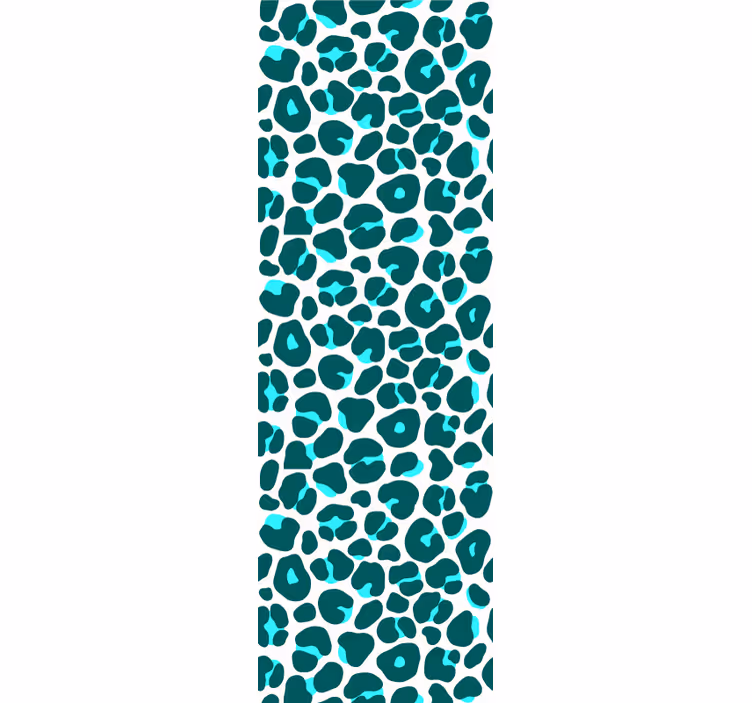 Cortina roller juvenil piel de leopardo neón azul y negro - TenVinilo