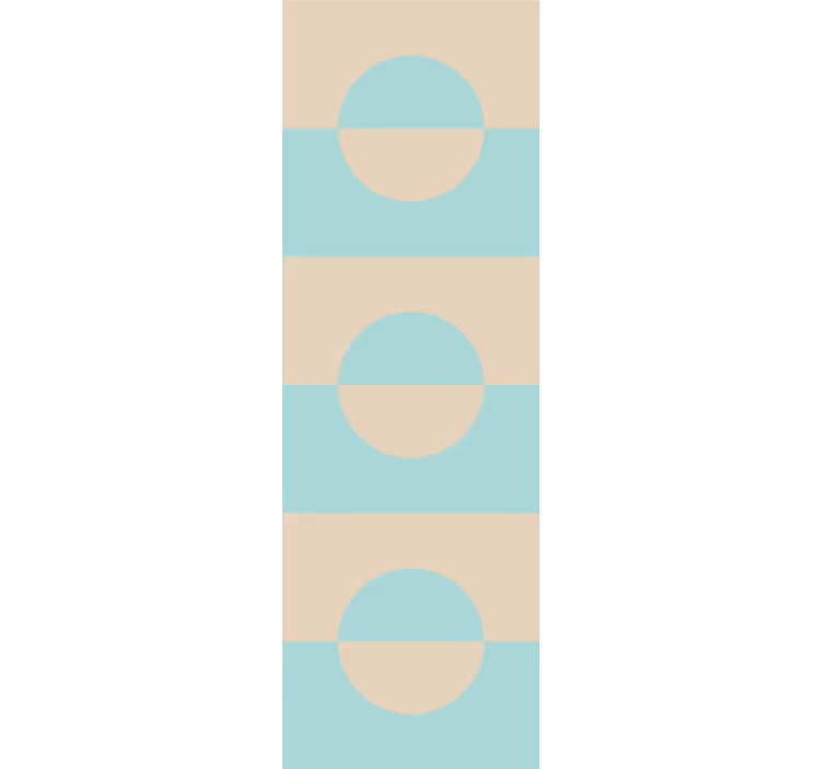Cortina roller moderno en azul claro y beige con cuadrados - TenVinilo