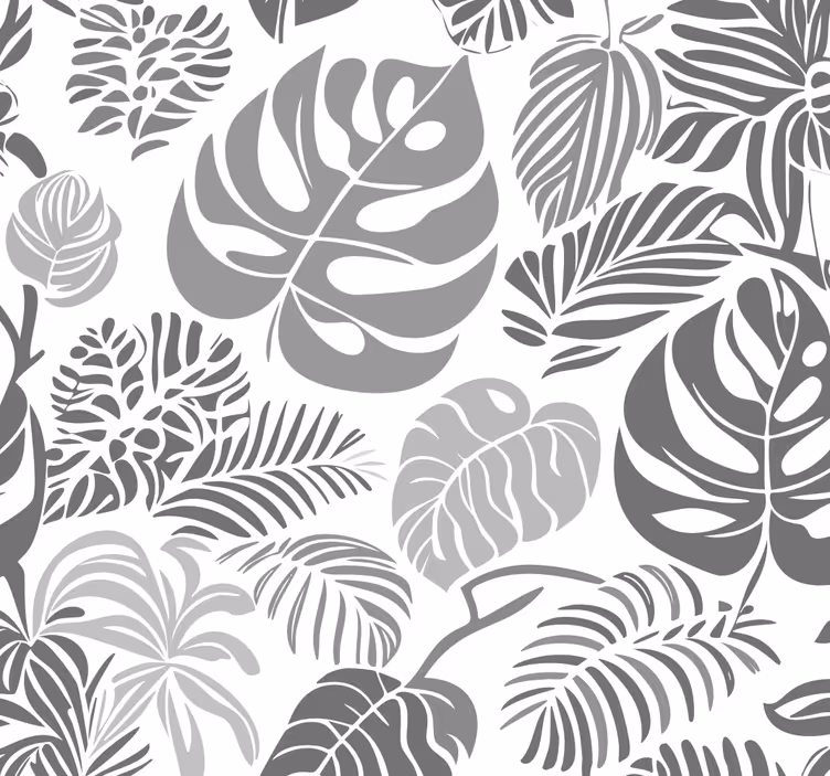 Cortina roller gris hojas de monstera - TenVinilo