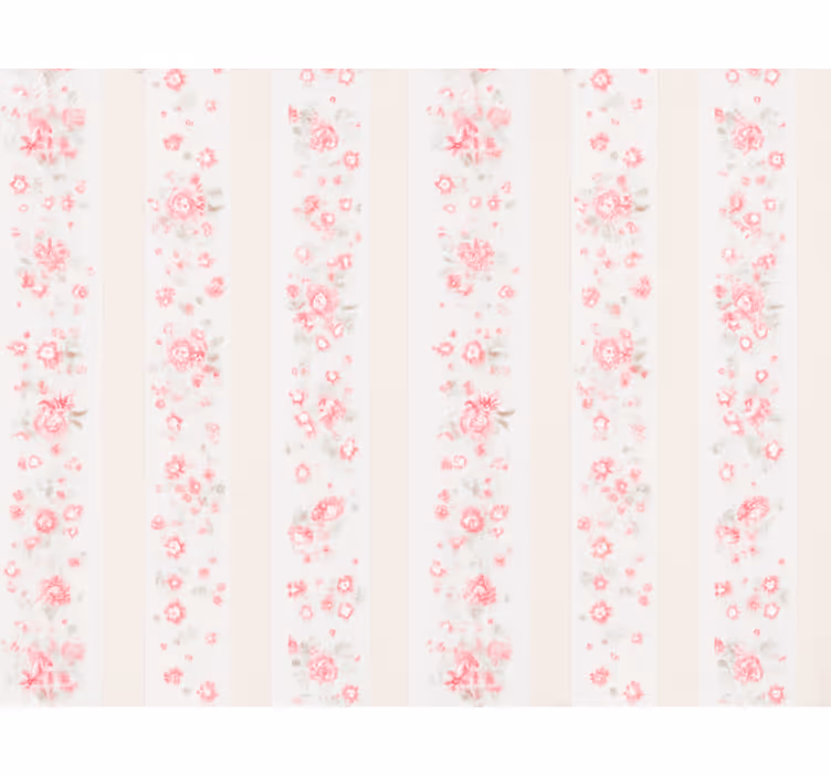 Cortina roller rosa rayas florales retro pink - TenVinilo