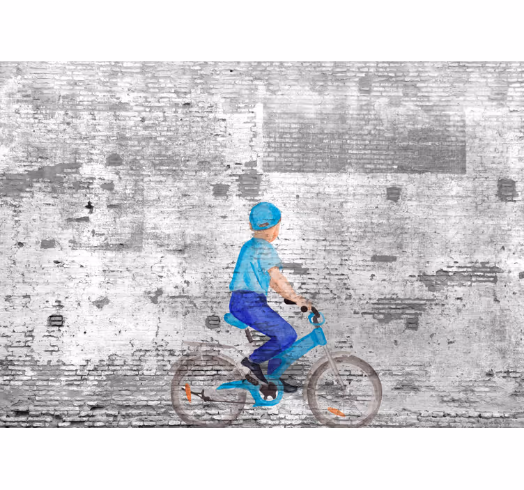 Cortina roller cocina graffiti de niños en bicicleta - TenVinilo