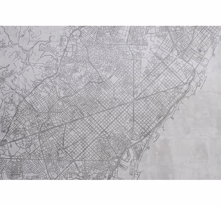 Cortina roller cocina mapa de la ciudad de barcelona - TenVinilo