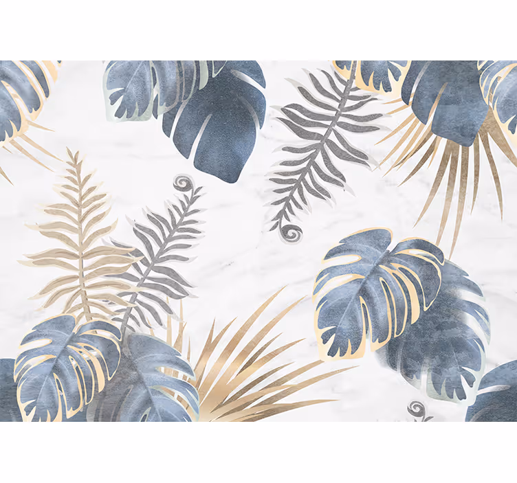 Cortina roller cocina plantas tropicales fondo blanco - TenVinilo