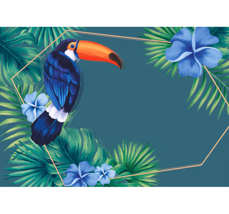 Cortina roller cocina tucán hojas tropicales - TenVinilo