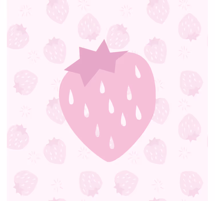 Cortina roller cocina patrón de fresas sobre rosa - TenVinilo