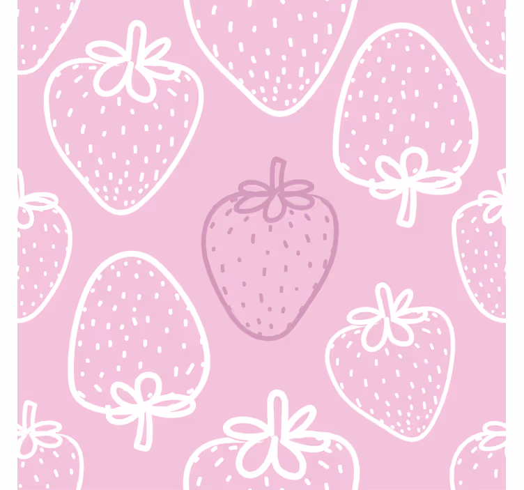 Cortina roller cocina estampado de fresas rosas - TenVinilo