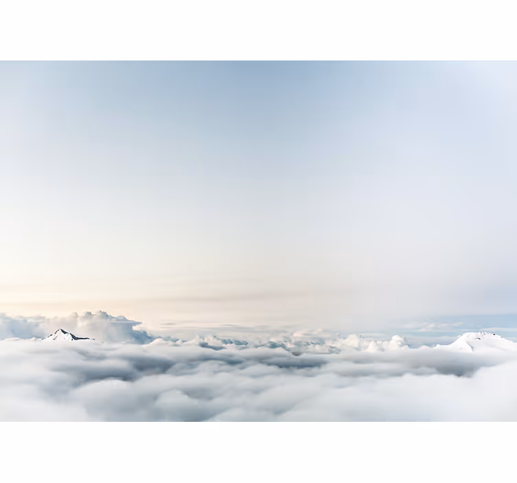 Cortina roller blanca paisaje hermoso de cielo y mar - TenVinilo