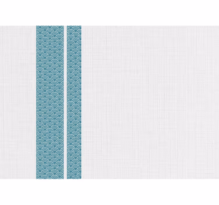 Cortina roller blanca rayas azules minimalistas japandi - TenVinilo