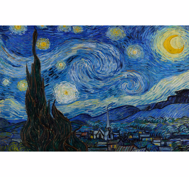 Cortina roller living comedor noche estrellada de van gogh - TenVinilo